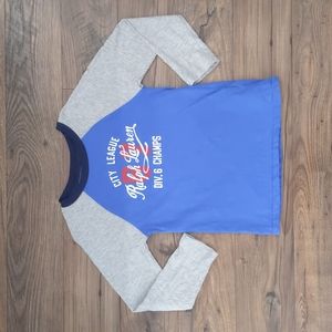 🍀EUC⚾ Boys Polo Ralph Lauren Raglan Long-Sleeve T-Shirt, Size 5